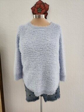 JOHNPAULRICHARD | Cozy Light Blue Fuzzy Knit Sweater